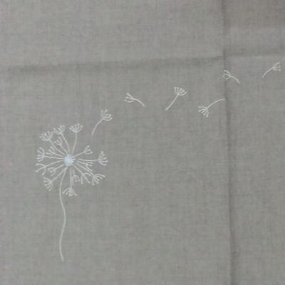 Cloth napkin natural linen motif "dandelion" 40x40 cm hand-embroidered, set of 2