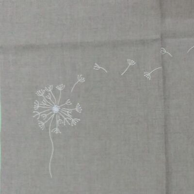 Cloth napkin natural linen motif "dandelion" 40x40 cm hand-embroidered, set of 2