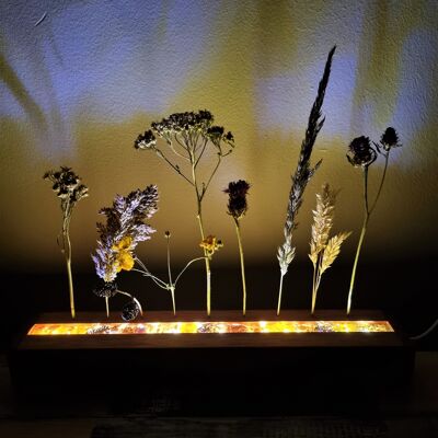 Tableau de fleurs Cadeaux d'été avec lampe LED époxy | Bar à fleurs | Fleuri | Fleurs en Résine | Lampe époxy | Veilleuse en résine | Lampe en résine époxy
