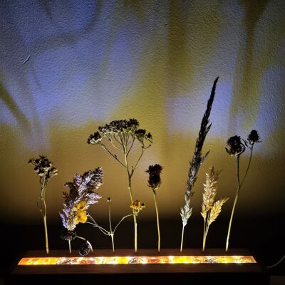 Tablero de flores Regalos de verano con lámpara LED de epoxi | Barra de flores | florales | Flores en Resina | Lámpara de epoxi | Luz nocturna de resina | Lámpara de resina epoxi