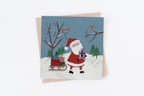 Santa and presents Christmas Card