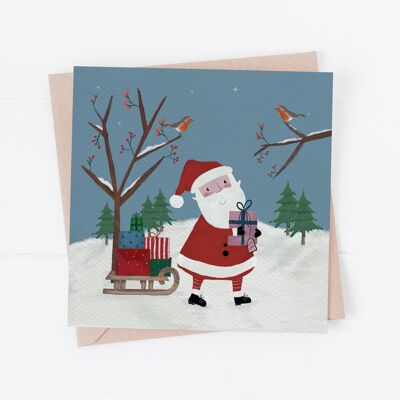 Santa and presents Christmas Card