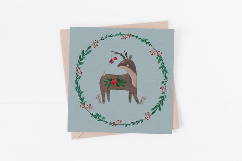 Reindeer with wreath