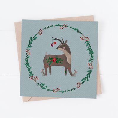 Reindeer with wreath