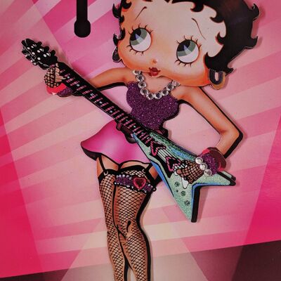 Betty Boop Rock Chick Decoupage Blanko-Grußkarte (3D)
