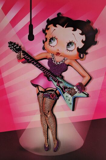 Betty Boop Rock Chick Decoupage Carte de voeux vierge (3D) 1