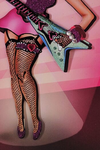 Betty Boop Rock Chick Decoupage Carte de voeux vierge (3D) 5