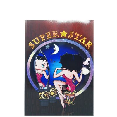 Betty Boop Superstar Decoupage Tarjeta de felicitación en blanco (3D)