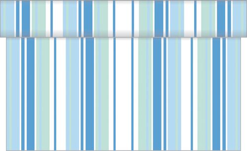 Tischläufer Lines in Weiß-Blau aus Linclass® Airlaid 40 cm x 4,80 m, 1 Stück