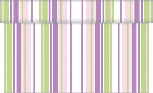 Tischläufer Lines in Rosa-Grün aus Linclass® Airlaid 40 cm x 4,80 m, 1 Stück