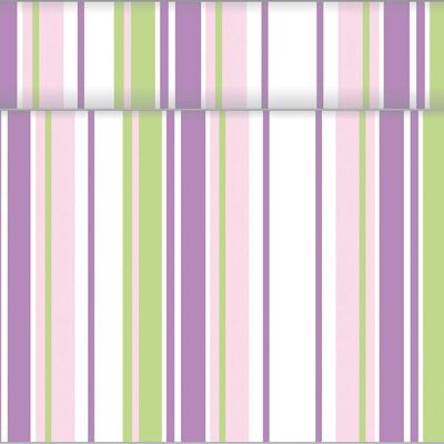 Tischläufer Lines in Rosa-Grün aus Linclass® Airlaid 40 cm x 4,80 m, 1 Stück