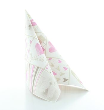 Serviette bébé en rose et blanc en Linclass® Airlaid 40 x 40 cm, 12 pièces 2
