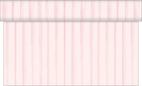 Tischläufer Streifen in Rosa-Weiß aus Linclass® Airlaid 40 cm x 4,80 m, 1 Stück