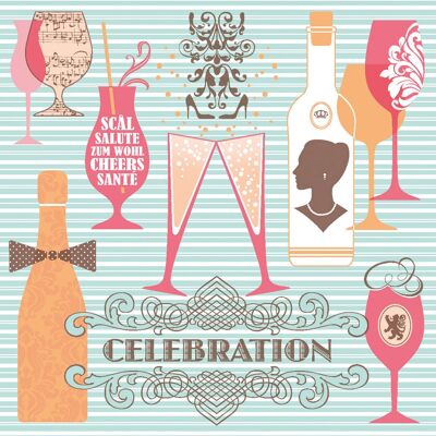 Celebration napkin in mint-orange from Linclass® Airlaid 40 x 40 cm, 12 pieces