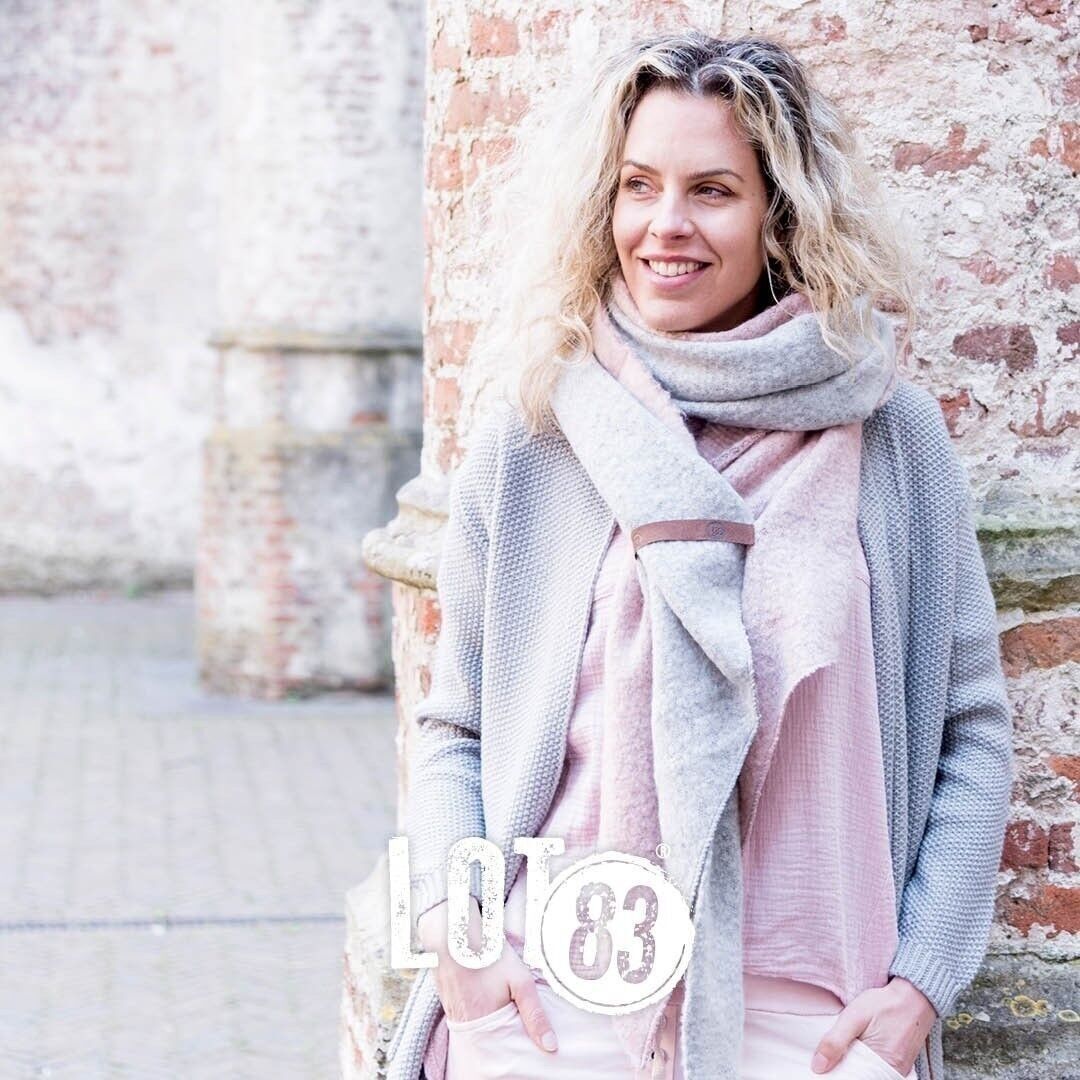 Sciarpa Fem Twin Rosa Chiaro Grigio