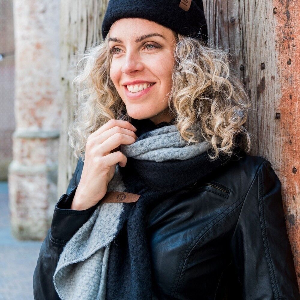 Sjaal Fem Twin Zwart Grijs