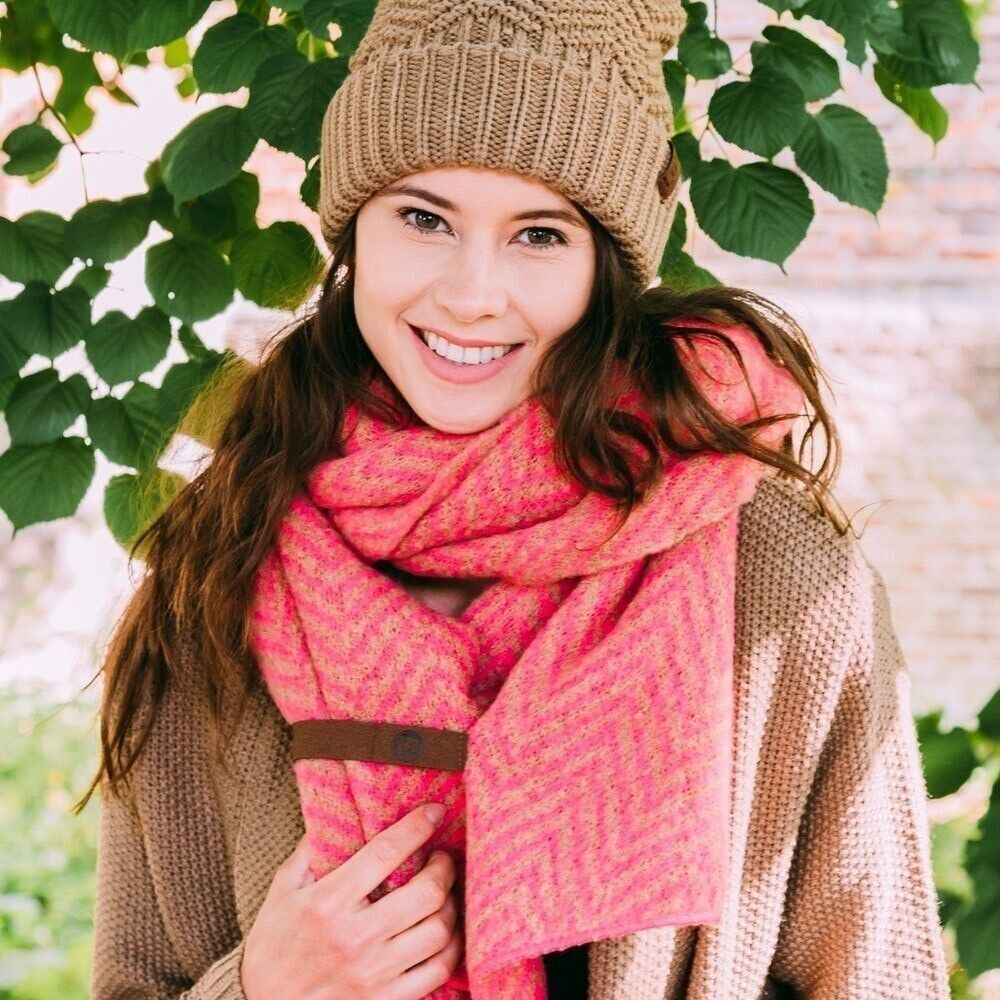 Sciarpa Jet Rosa Fluo/Camel