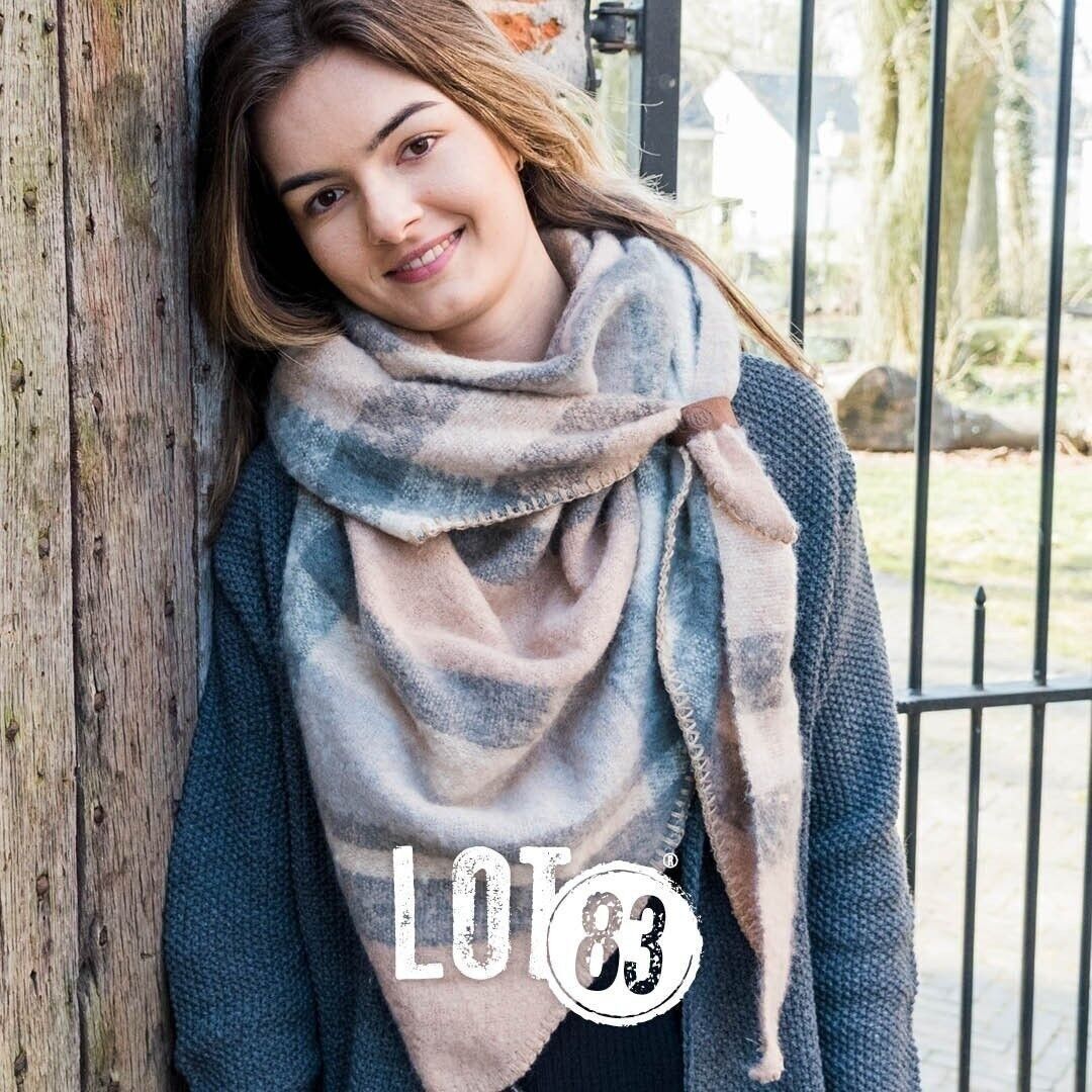 Sciarpa Nina Ruit Rosa Chiaro-Grigio