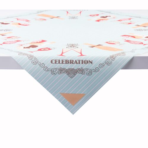 Tischdecke Celebration in Mint-Orange aus Linclass® Airlaid 80 x 80 cm, 1 Stück