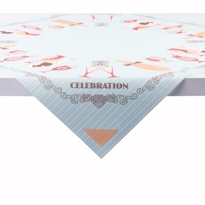 Tablecloth Celebration in mint-orange made of Linclass® Airlaid 80 x 80 cm, 1 piece