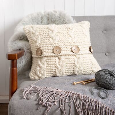 Cable Cushion Cover Knitting Kit