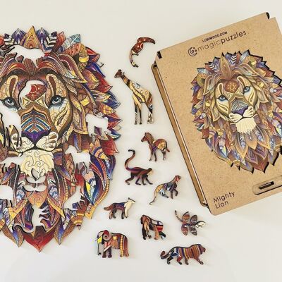Mighty Lion Jigsaw Caja Premium A4