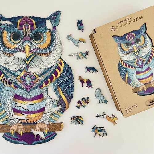 Cosmic Owl Jigsaw A4 Premium Box