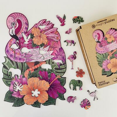 Ausgefallene Flamingo-Puzzle-Premium-Box