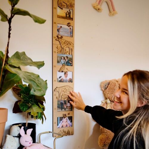 Grow Story - Wooden Height Chart with Photo Frames