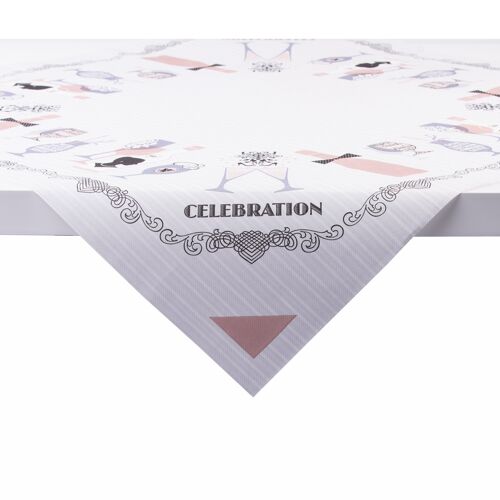 Tischdecke Celebration in Grau-Altrosa aus Linclass® Airlaid 80 x 80 cm, 1 Stück