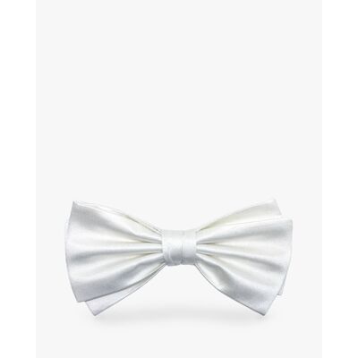 WHITE SILK BOW TIE