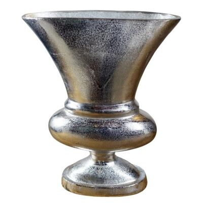 Vase aluminium argenté L 37 cm