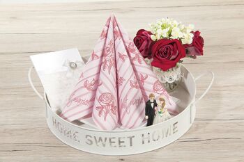 Serviette de table mariage en rose de Linclass® Airlaid 40 x 40 cm, 12 pièces 3