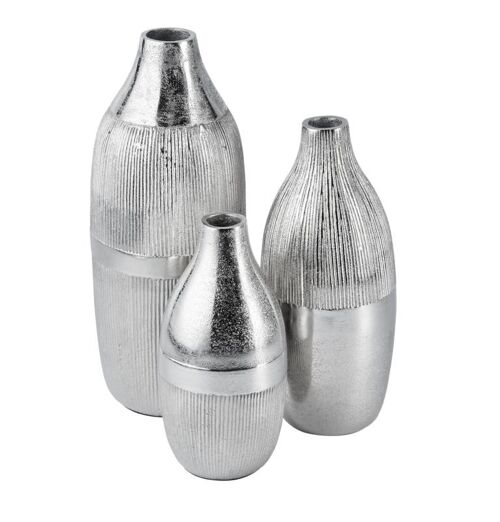 Vase 3er Set Silber 20,5 / 25 / 31 cm