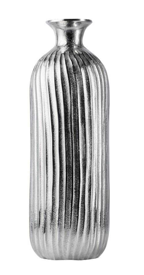 Vase Silber Rund aus Metall 42 cm
