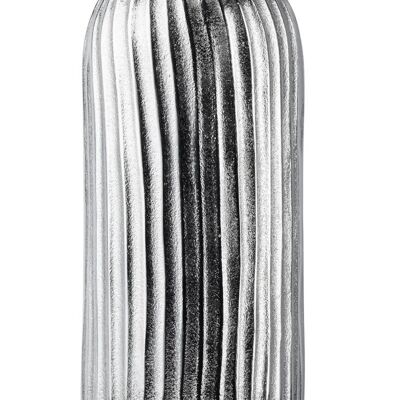 Vase Rond Métal Argenté 42 cm