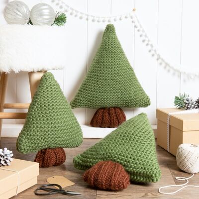 Pine Tree Kissen Strickpaket