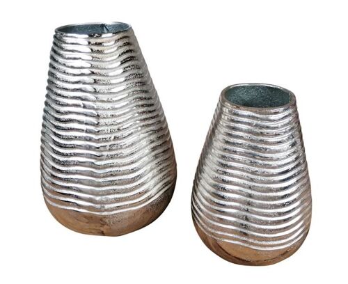 Vase XL Rund Silber 43 cm