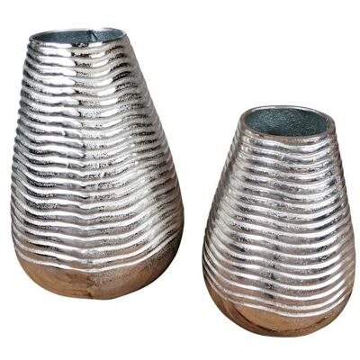 Vase XL Rund Silber 43 cm