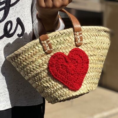 mini basket with red heart