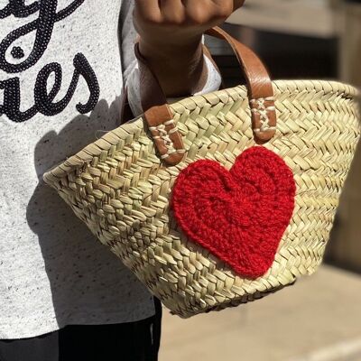 mini basket with red heart