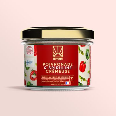 Poivronade et spiruline fraîche - Crème de poivrons apéritif vegan super-aliment