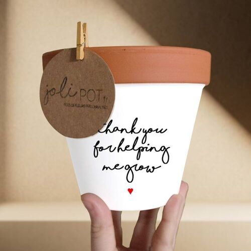 Pot de fleur, cache-pot "Thank you for helping me grow ♥"