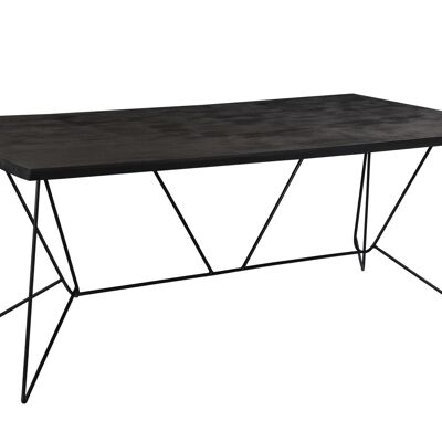 Beluga Rect Dining Table 180 solid Metal Poot Zwart