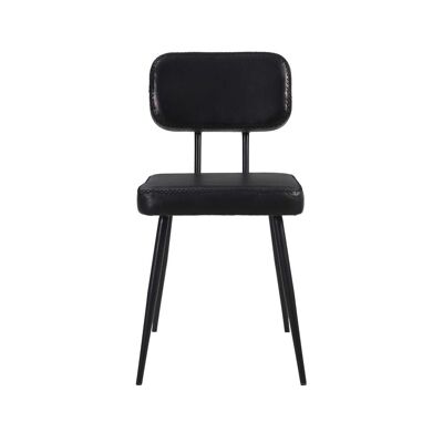 2 Pc InterLagos Leather Chair Black 42x54x76 cms - DLCI019BLC