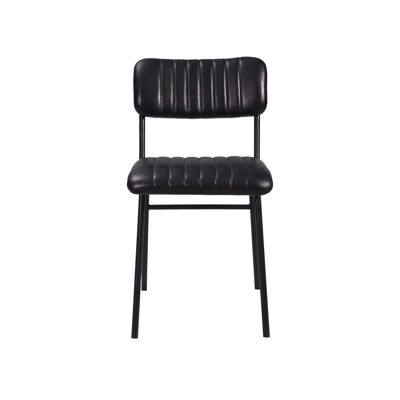 2 Pc Mugello Leather Chair Black 44x55x80 cms -DLCM011BLC