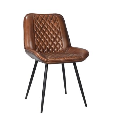 2 Pc Silverstone Leather Chair Cognac 49x56x83 cms -DLCS013COG