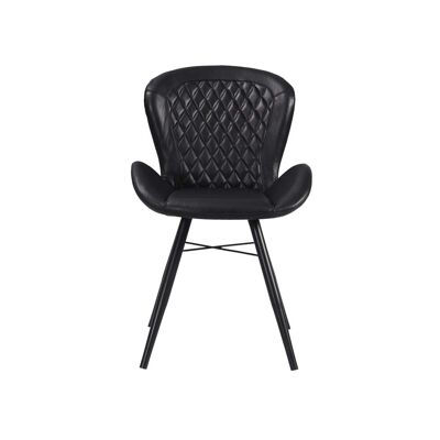 2 Pc Zandvoort Leather Chair Black 52x61x86 cms -DLCZ017BLC