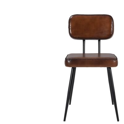 2 Pc InterLagos Leather Chair Cognac 42x54x76 cms - DLCI021COG