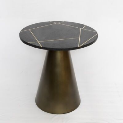 Marriot Cone Table with Marble Top 48x48x50-MCCT019BRB